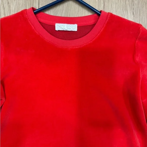 SUZI KONDI Red Velour Cropped Top - Picture 3 of 10